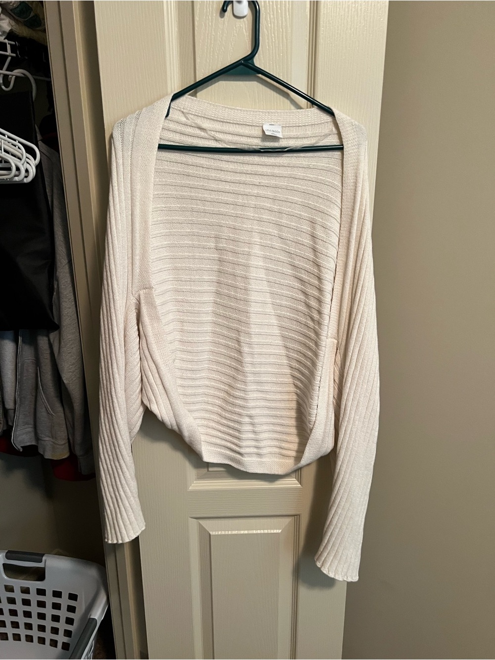 wild fable Cream Ribbed Open-Front Cardigan